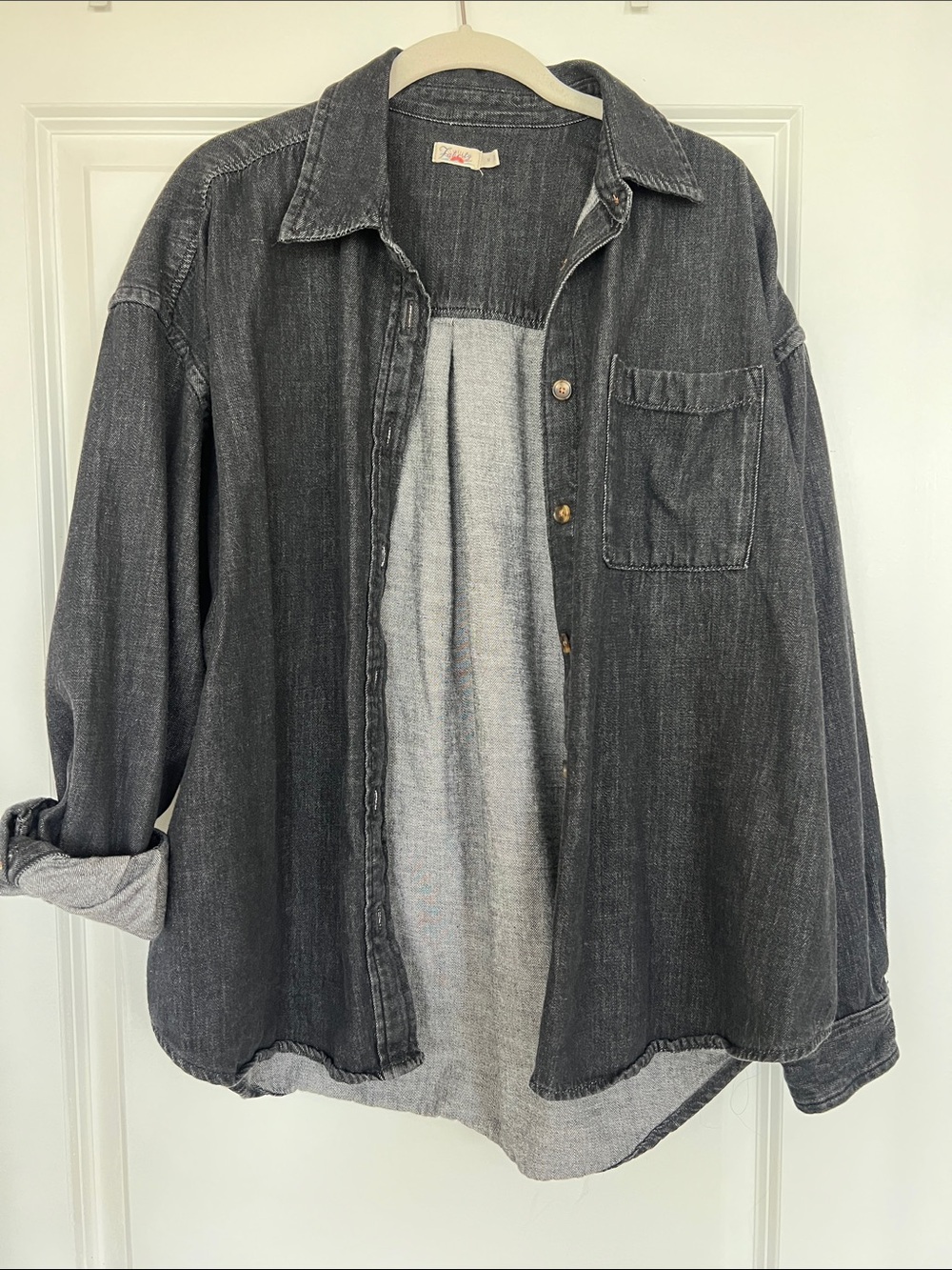 Faherty Washed Black Denim Button Down